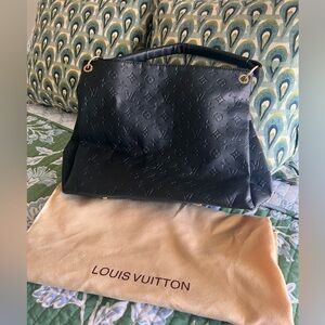 Inspired Black Monogram Leather Handbag